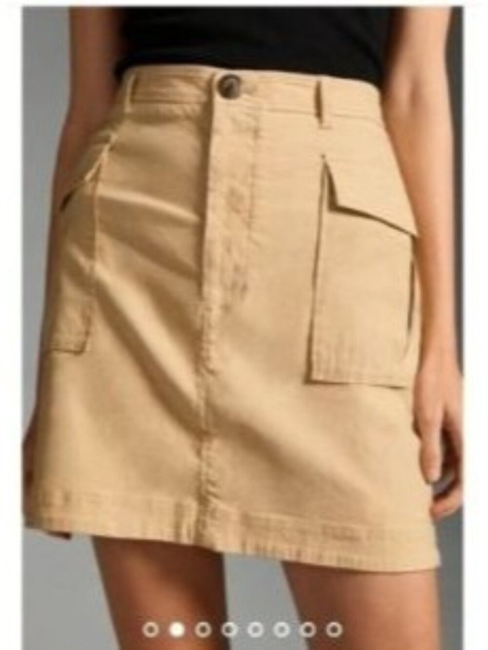 Maeve By Anthropologie Tan Cargo Skirt size XL X-Large Linen Blend  Pockets